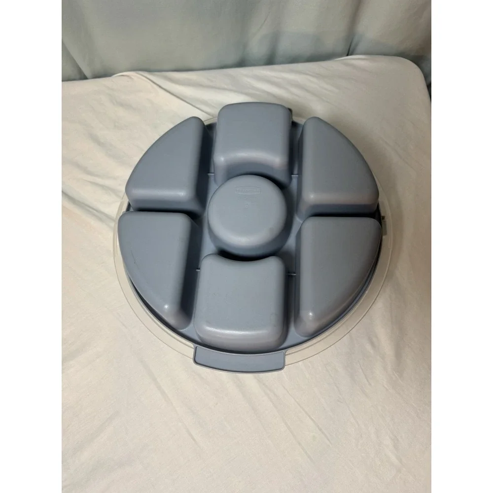 Rubbermaid Servin Saver 0259 Divided Holiday Party Tray Platter Blue With Lid